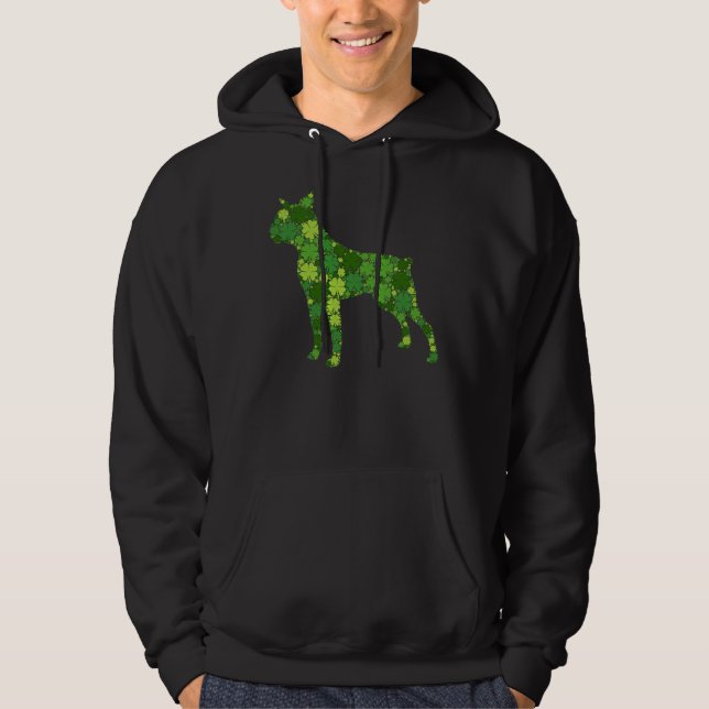 Moletom Boston Terrier Irish Green Shamrock C St Patricks (Frente)