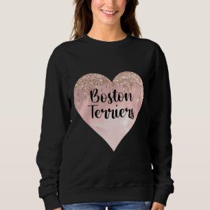 Moletom Boston Terrier Love with Glitter