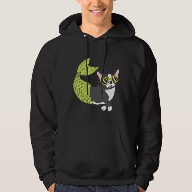Moletom Boston Terrier Mermaid Merboston Muito Legal Para  (Frente)