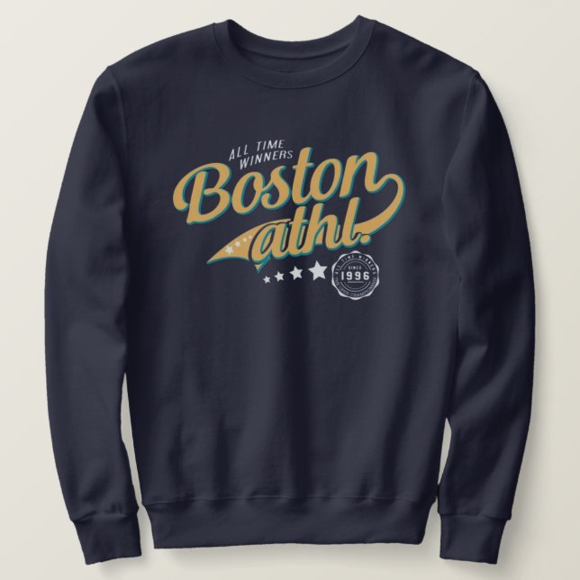 Moletom Boston Varsity College Style Arched Text  (Frente do Design)