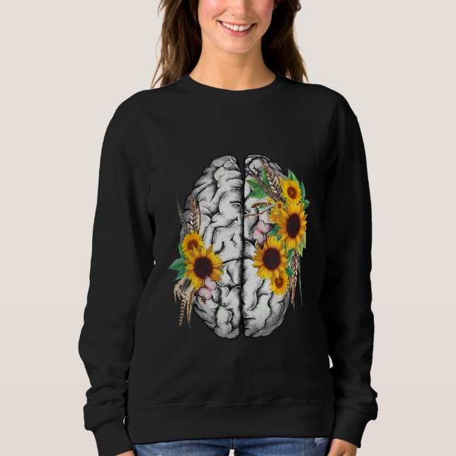 Moletom Botanical human brain mental health artistic anato (Frente)
