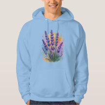 Moletom Botânico de Aguarela com Ramo de Lavanda