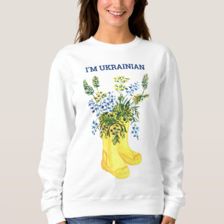 Moletom Botas amarelas com flores azuis Ucrânia
