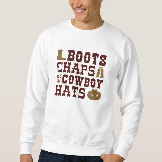 Moletom Botas Perneiras E Chapéus De Cowboy (Frente)