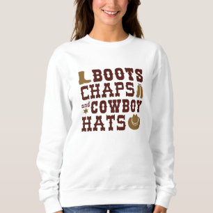 Moletom Botas Perneiras E Chapéus De Cowboy
