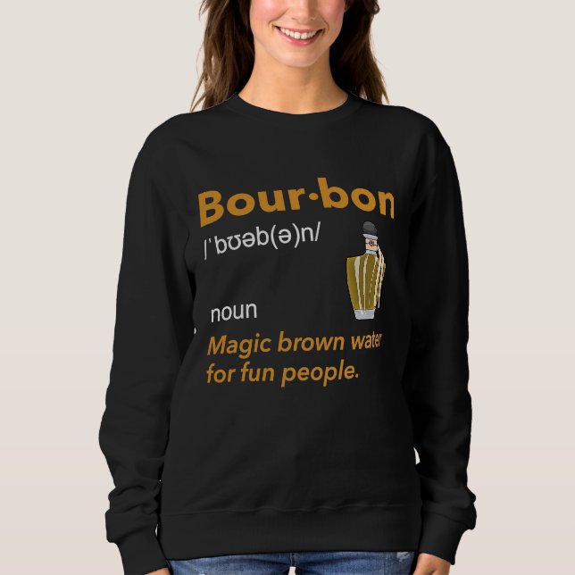 Moletom Bourbon Definition Whiskey Drinking Quote  Idea  1 (Frente)
