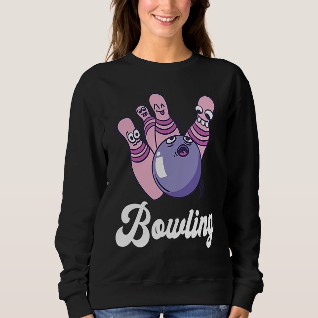 Moletom Bowling Bowler Funny Bowling Bowling Pin Strike Bo (Frente)