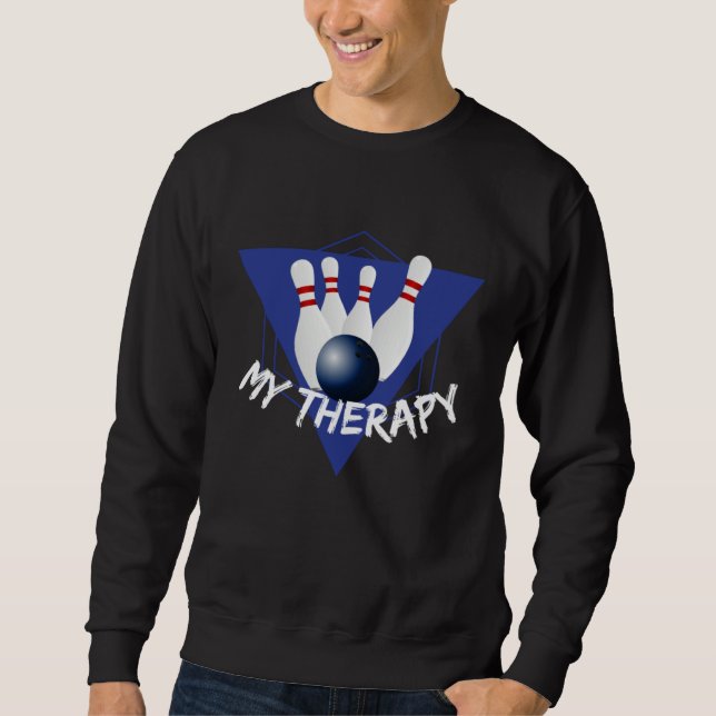 Moletom Bowling is My Therapy bowling ball bowling pins (Frente)