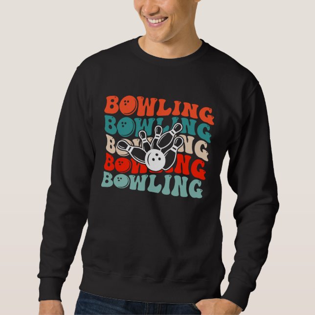 Moletom Bowling Retro Groovy Bowling  Bowler (Frente)