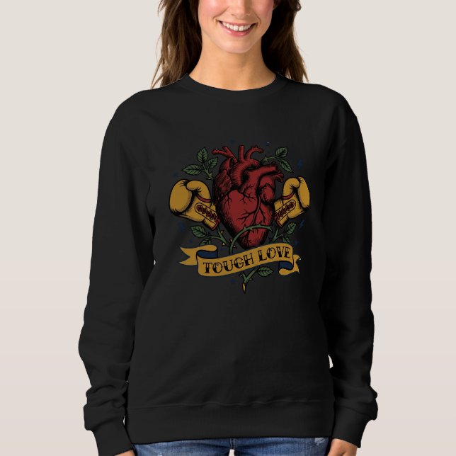 Moletom Boxe Amor Verdadeiro Coração Tatuagem Flash Forte  (Frente)
