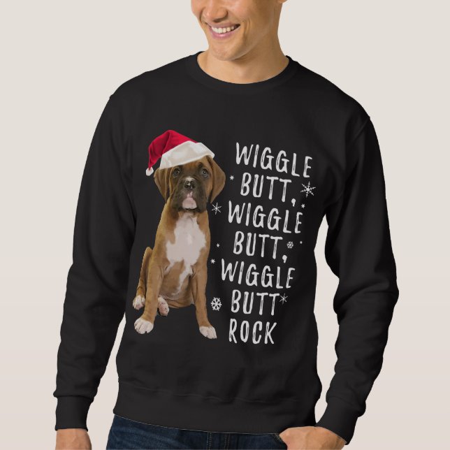 Moletom Boxer Dog Christmas - Wiggle Bumbum Rock (Frente)