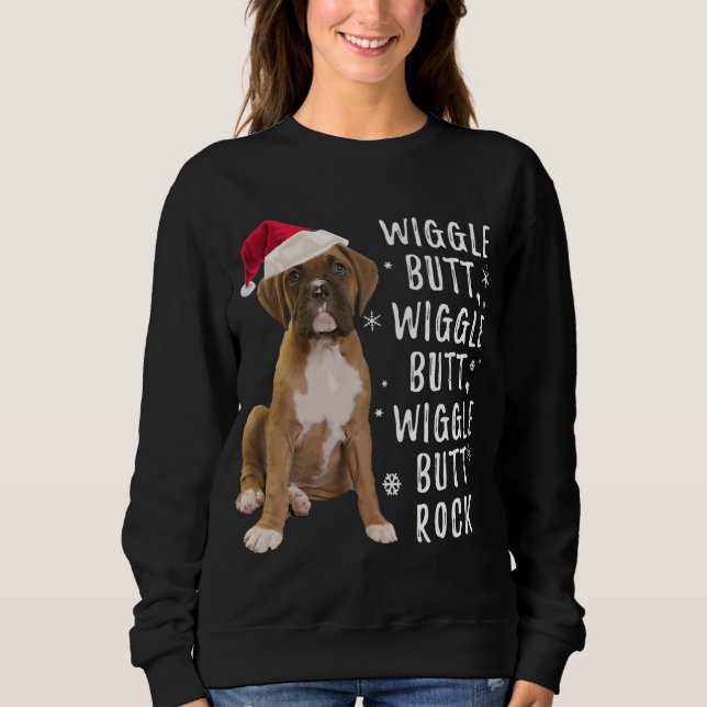 Moletom Boxer Dog Christmas - Wiggle Bumbum Rock (Frente)