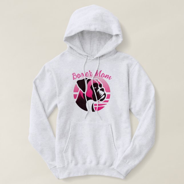 Moletom Boxer Dog Mãe em Rosa (Frente do Design)