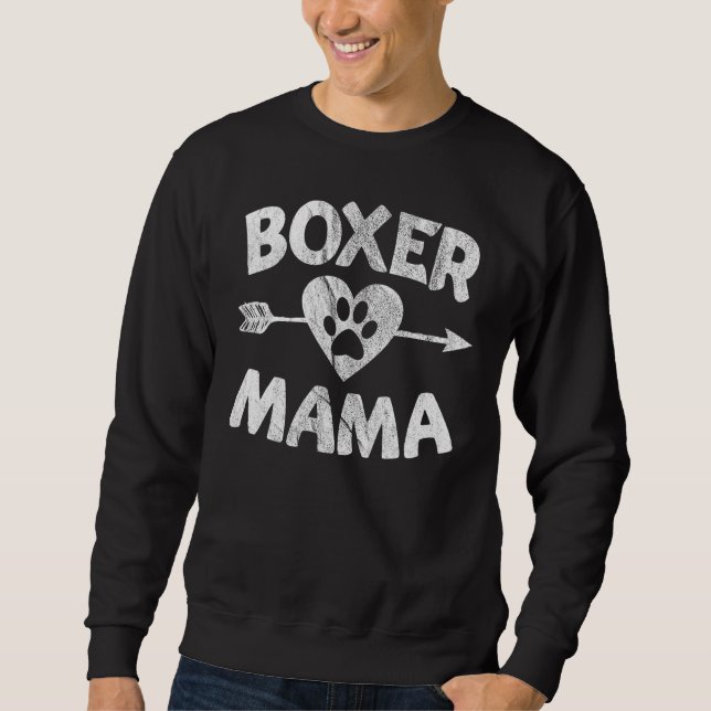 Moletom Boxer Mama Dia de as mães Boxer Melhor Cachorro Qu (Frente)