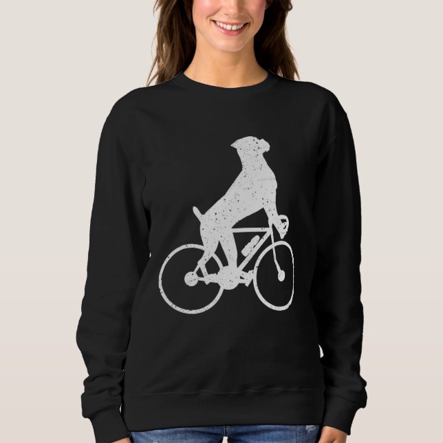 Moletom Boxer riding a bicycle boxer dog  autumn (Frente)