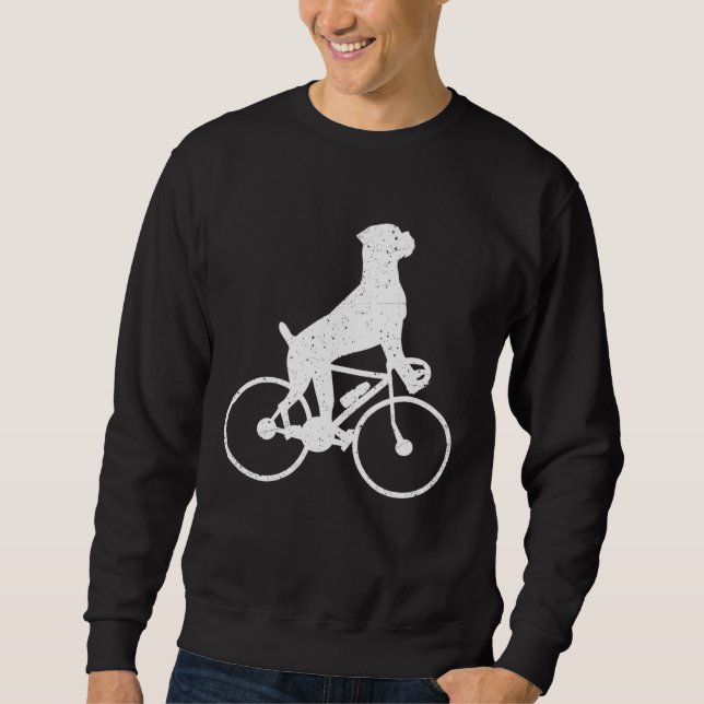 Moletom Boxer riding a bicycle boxer dog  autumn (Frente)