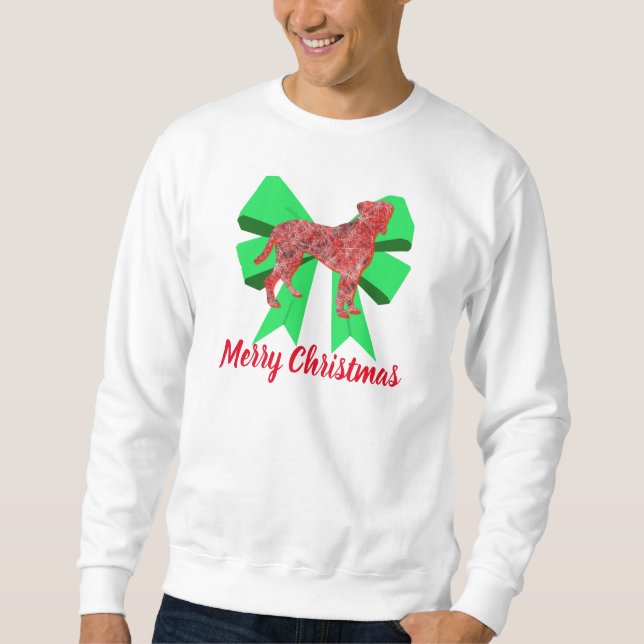 Moletom Boxer Silhouette Red Dog e Arco Verde Natal (Frente)