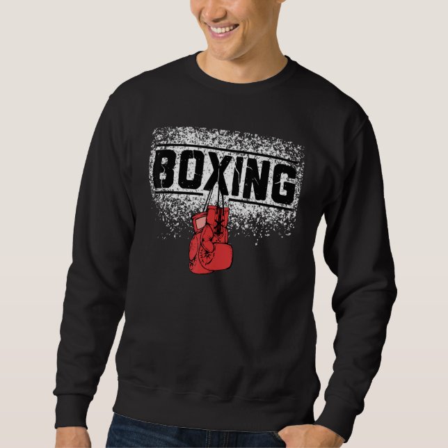 Moletom Boxer Trabalho de arte Boxing Luvas Texto in a box (Frente)