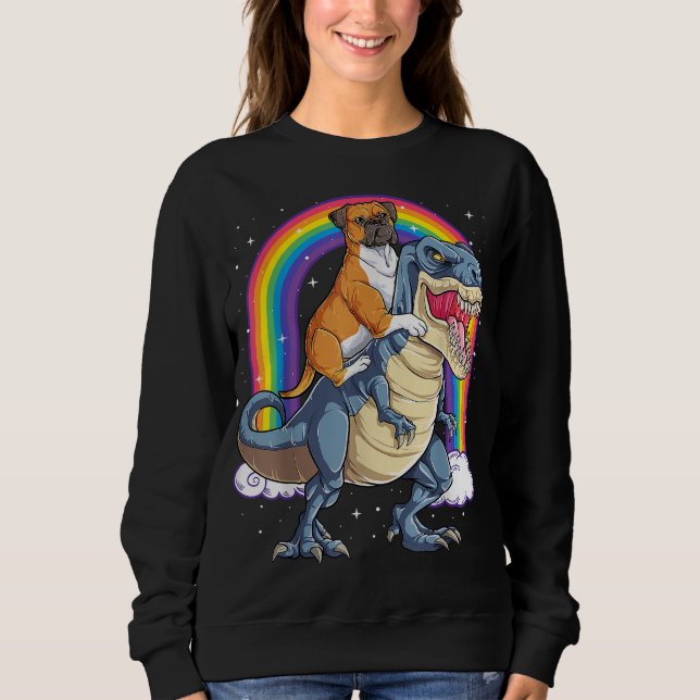 Moletom Boxing Dinossaur T rex Gift Dog Lover Boys Ki (Frente)