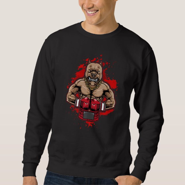 Moletom Boxing Pit Bull ama Pitbulls Workout Animal (Frente)
