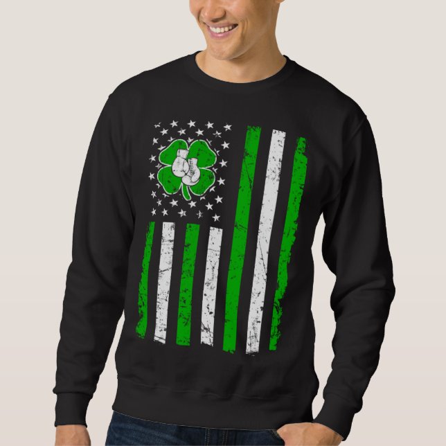 Moletom Boxing Retro St Patricks Day Irish Sport American  (Frente)