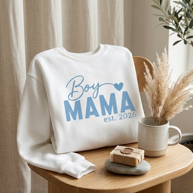 Moletom Boy Mama Heart Est Year Bold Motherhood Lettering (Criador carregado)