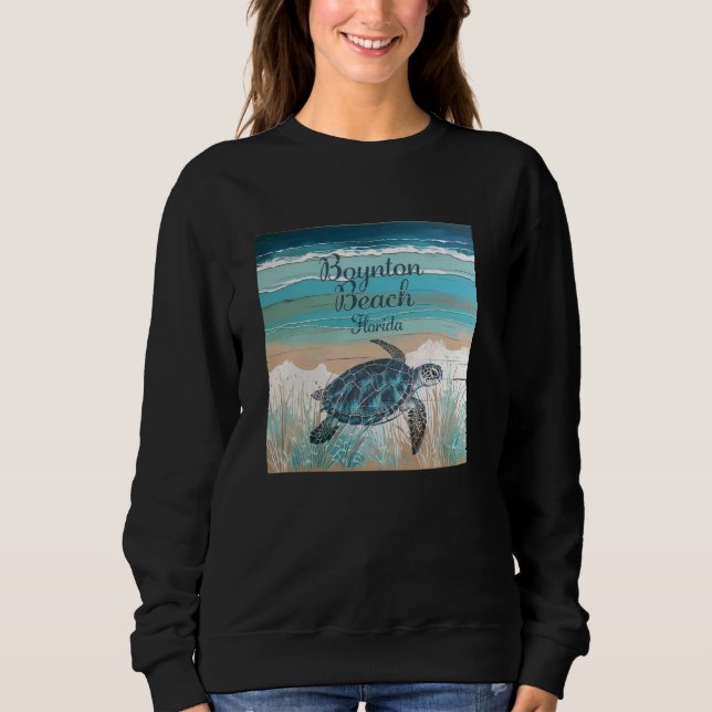 Moletom Boynton Beach Sea Turtle Lover Coastal Blu (Frente)