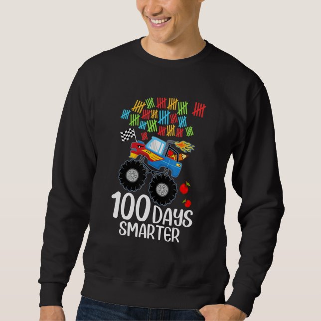 Moletom Boys 100th Day Of School Shirt Monster Truck 100 S (Frente)