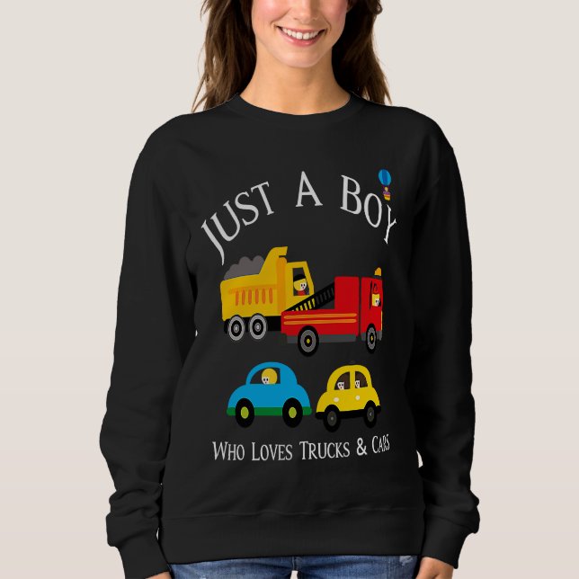 Moletom Boys Who Love Trucks & Cars (Frente)