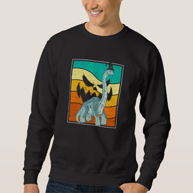 Moletom Brachiosaurus Bruxa Abóbora Halloween Dinossauro B (Frente)