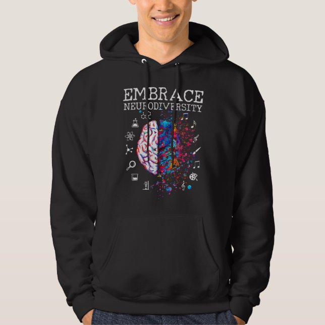 Moletom Brain Embrace Neurodiversity Autism Awareness Mont (Frente)