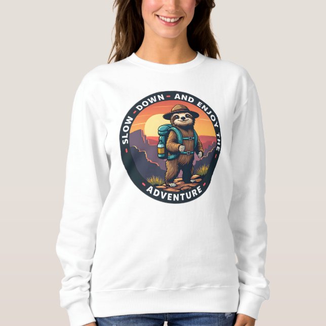 Moletom Branca, relaxe e aproveite a aventura (Frente)