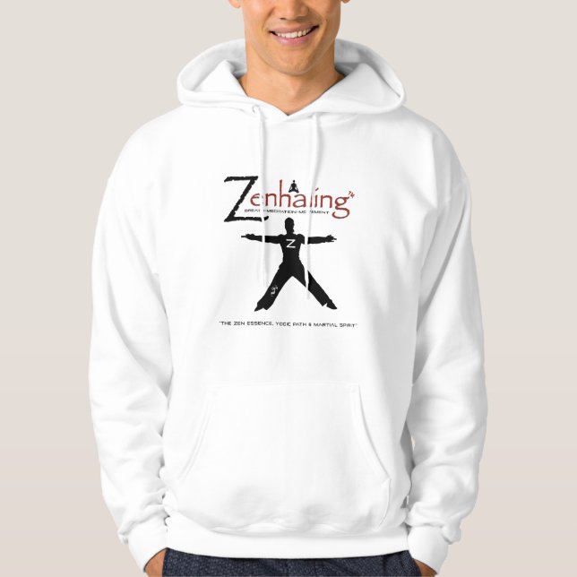 Moletom Branco do Hoodie dos homens de Zehaling (Frente)