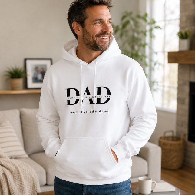 Moletom Branco Personalizado de Pai Moderno (Criador carregado)