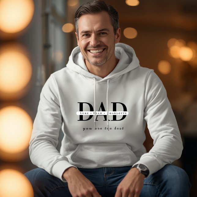 Moletom Branco Personalizado de Pai Moderno (Criador carregado)