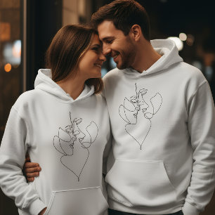 Moletom Branco Romântico para Casais