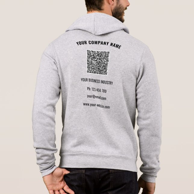 Moletom Branded Logo Text QR Code Business Hoodie Template (Verso)