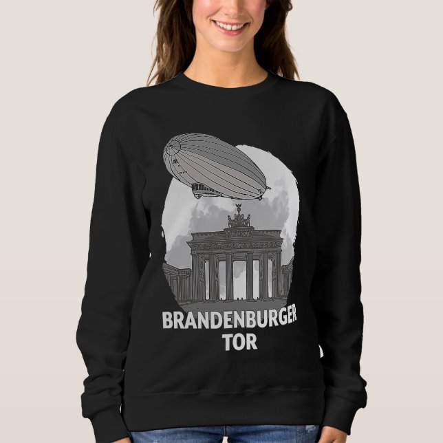 Moletom Brandenburger Tor Berlin Germany Silhouette Outlin (Frente)