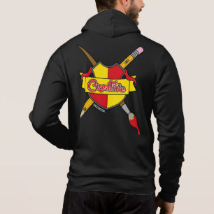 Moletom Brasão de Armas Criativo Gráficos Maluco Zip-Up