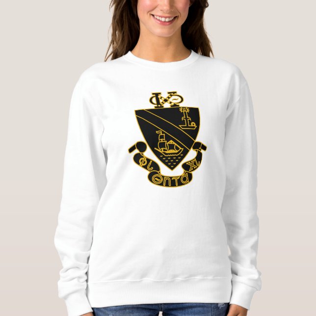 Moletom Brasão Phi Chi Theta | Dourado e Preto (Frente)