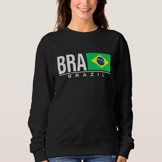 Moletom Brasil: Bandeira Brasil Código de País Brasileiro  (Frente)