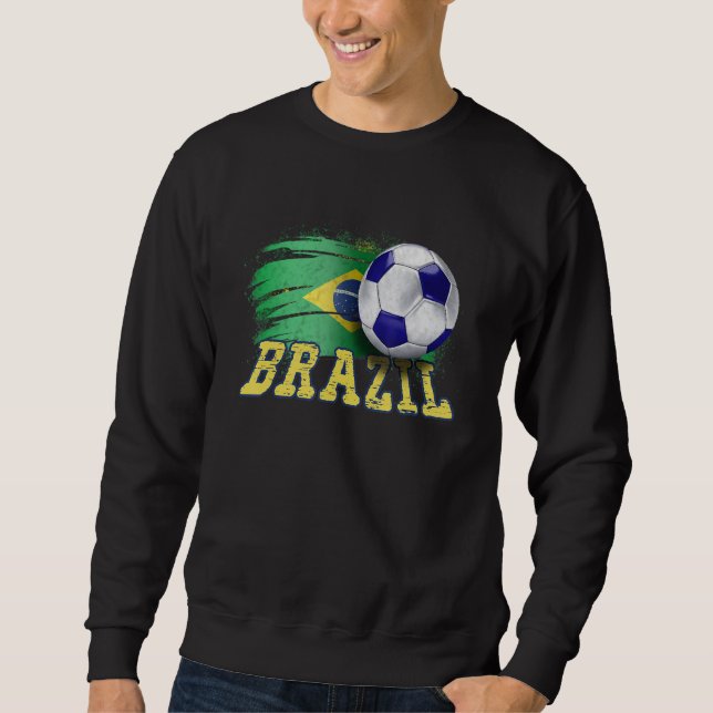 Moletom Brasil: Bandeira do Brasil apoia futebol (Frente)