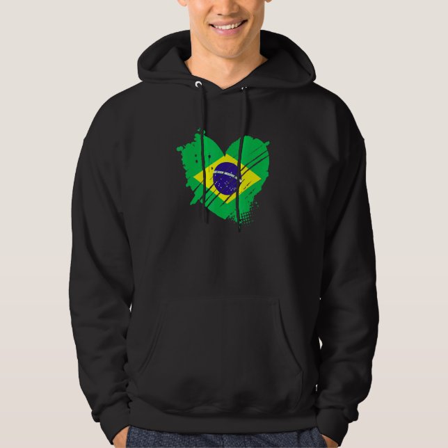 Moletom Brasil Bandeira Que Amo Está No Meu Adn Para Brasi (Frente)