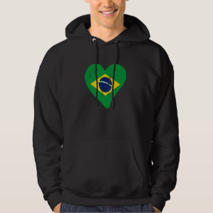 Moletom Brasil: Coração Bandeira Patriótica Homens Mulhere