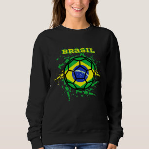 Moletom Brasil Futebol brasileiro Bandeira Brasil Fan Jers