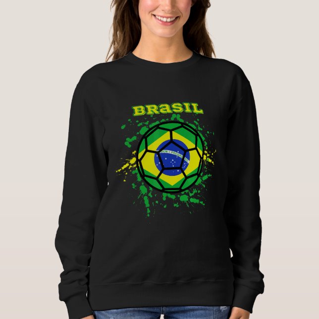 Moletom Brasil Futebol brasileiro Bandeira Brasil Fan Jers (Frente)