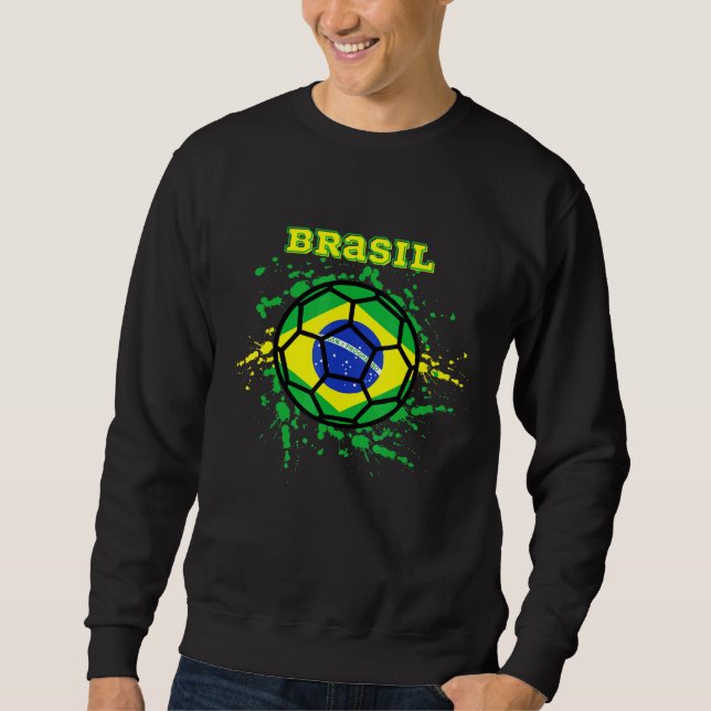 Moletom Brasil Futebol brasileiro Bandeira Brasil Fan Jers (Frente)