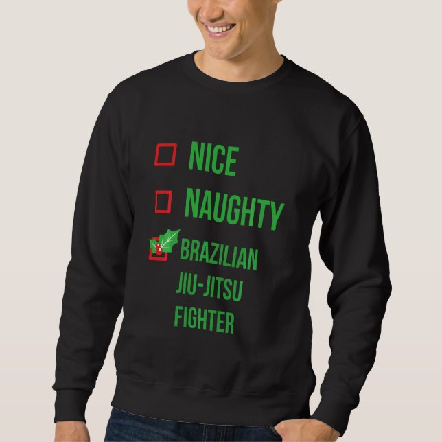 Moletom Brasil: Jiu Jitsu Combatendo Funny Pajama Natal (Frente)