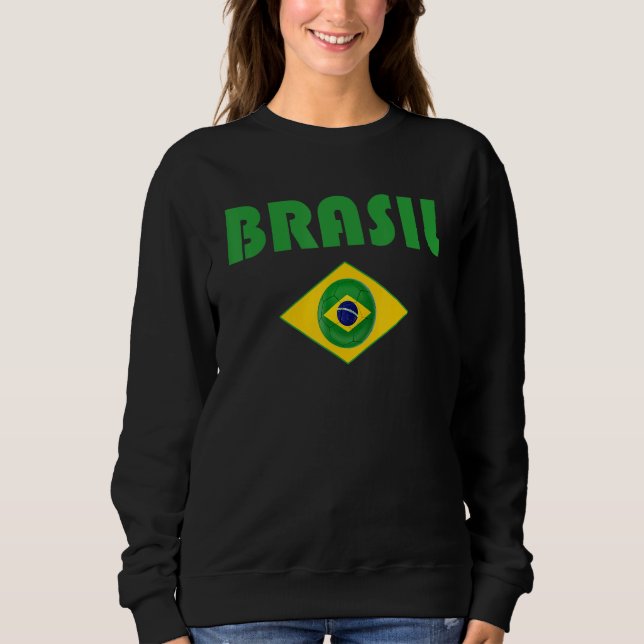Moletom Brasil: Vintage Brasil - Retro Futebol (Frente)
