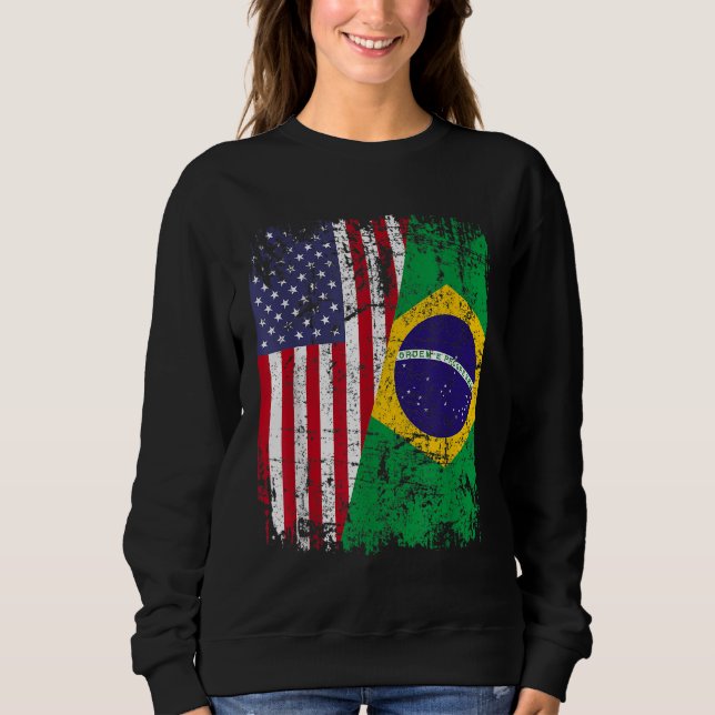 Moletom BRASILEIRO ROOTS Half American Flag BRASIIL (Frente)